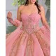 Sequin Quince Dress Crystal Pink Vestidos De 15 Anos Sweetheart Neck Vestidos De XV Anos