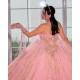 Sequin Quince Dress Crystal Pink Vestidos De 15 Anos Sweetheart Neck Vestidos De XV Anos