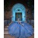 Sequin Sky Blue Quince Dress Off Shoulder Vestidos De 15 Anos