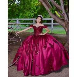 Sequin Sweetheart Neck Burgundy Quince Dresses Off Shoulder 15 Dress