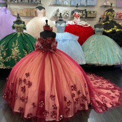 Short Sleeve Burgundy Quinceanera Dress Sweetheart 15 Dresses