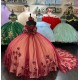 Short Sleeve Burgundy Quinceanera Dress Sweetheart 15 Dresses