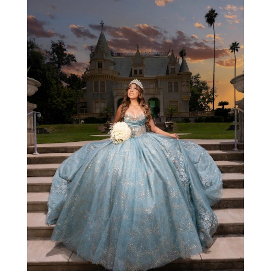 Sleeveless Aqua Blue Quinceanera Dress Sweetheart Neck Vestidos De 15 Anos