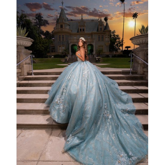 Sleeveless Aqua Blue Quinceanera Dress Sweetheart Neck Vestidos De 15 Anos