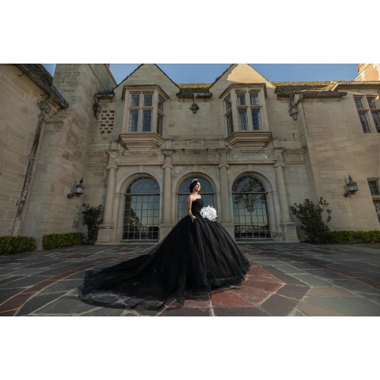 Sleeveless Black Quinceanera Dresses Square Collar 15 Dress