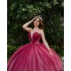 Sleeveless Burgundy Quince Dresses V Neck 15 Dress in instagram