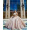 Sleeveless Champagne Quinceanera Dress Strapless 15 Dresses With Bow