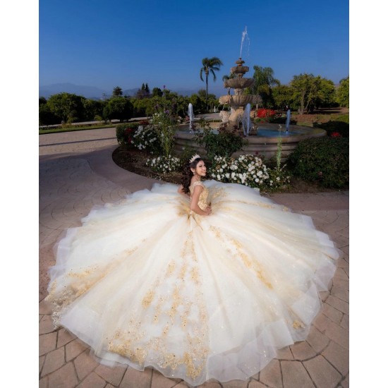 Sleeveless Champagne Quinceanera Dress Sweetheart Neck Sweet 15 Gowns