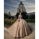 Sleeveless Champagne Quinceanera Dresses V Neck 15 Dress