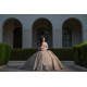 Sleeveless Champagne Quinceanera Dresses V Neck 15 Dress