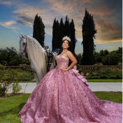 Sleeveless Coral Quinceanera Dress Vestidos De 15 Anos With Bow