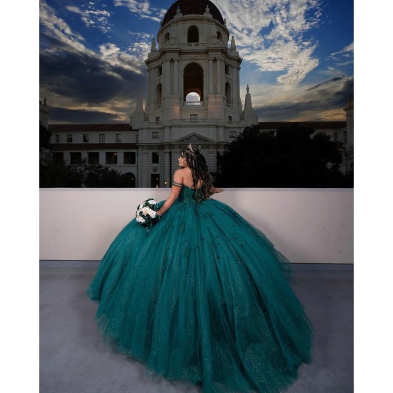 Sleeveless Emerald Green Quince Dress Sweetheart Neck Vestidos De 15 Anos