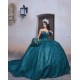 Sleeveless Emerald Green Quinceanera Dress Sweetheart Neck 15 Dresses