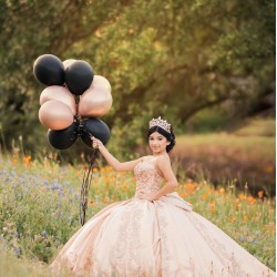 Sleeveless Gold Quince Dress Sweetheart Neck Sweet 15 Gowns Birthday Party Dresses