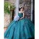 Sleeveless Green Quince Dresses Lace Appliques Scoop Neck 15 Dress