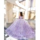 Sleeveless Lilac Quince Dress Sweetheart Neck Women 2024 Ball Gown