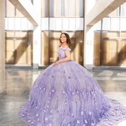 Sleeveless Lilac Quince Dress Sweetheart Neck Women 2024 Ball Gown