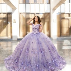 Sleeveless Lilac Quince Dress Sweetheart Neck Women 2024 Ball Gown