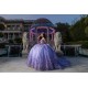 Sleeveless Lilac Quinceanera Dresses V Neck Lace Appliques 15 Dress