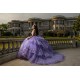 Sleeveless Lilac Quinceanera Dresses V Neck Lace Appliques 15 Dress