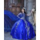 Sleeveless Navy Blue Quinceanera Dress Sweetheart Neck 15 Dresses