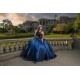 Sleeveless Navy Blue Quinceanera Dresses Scoop Neck 15 Dress