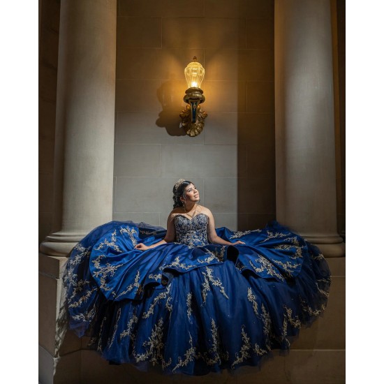 Sleeveless Navy Blue Quinceanera Dresses Sweetheart Neck 15 Dress