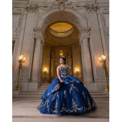 Sleeveless Navy Blue Quinceanera Dresses Sweetheart Neck 15 Dress