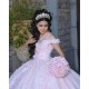 Sleeveless Pink Quince Dresses V Neck 15 Dress