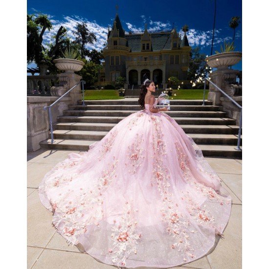 Sleeveless Pink Quinceanera Dress Sweetheart Neck 2024 Ball Gown Princess Dresses