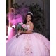 Sleeveless Pink Quinceanera Dress Sweetheart Neck 2024 Ball Gown Princess Dresses