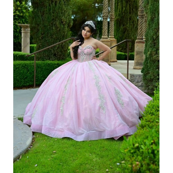 Sleeveless Pink Quinceanera Dress Sweetheart Neck Vestidos De 15 Anos