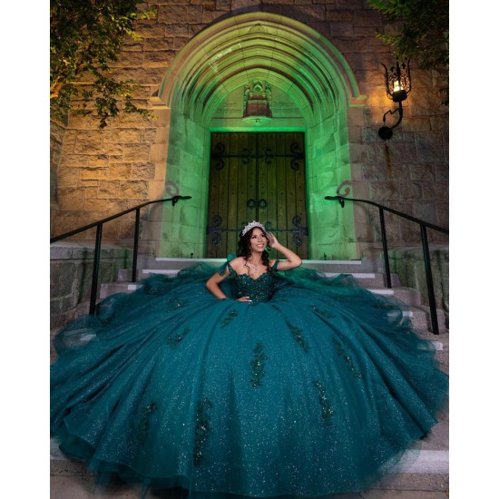 Sleeveless Quince Dress Emerald Green Vestidos De 15 Anos