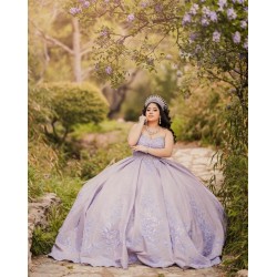 Sleeveless Quinceanera Dress Lilac Sweet 15 Gowns Sweetheart Birthday Party Dresses