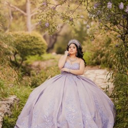 Sleeveless Quinceanera Dress Lilac Sweet 15 Gowns Sweetheart Birthday Party Dresses