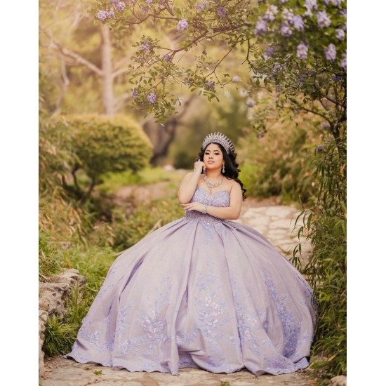 Sleeveless Quinceanera Dress Lilac Sweet 15 Gowns Sweetheart Birthday Party Dresses