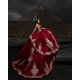 Sleeveless Red Quinceanera Dresses Lace Appliques V Neck 15 Dress