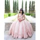 Sleeveless Rose Gold Quince Dresses Pearl Sequin V Neck 15 Dress