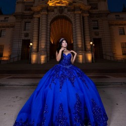 Sleeveless Royal Blue Quinceanera Dress Sweet 15 Gowns Princess Dresses