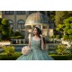 Sleeveless Sage Green Quinceanera Dresses Square Collar 15 Dress