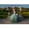 Sleeveless Sage Green Quinceanera Dresses Square Collar 15 Dress