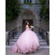 Sleeveless Sweet 15 Gowns Rose Gold Quinceanera Dress V Neck Dresses