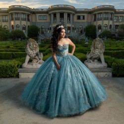 Sleeveless Verdigris Quinceanera Dresses Sweetheart Neck 15 Dress