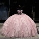 Sleeveless Vestidos De 15 Anos Pink Quinceanera Dress With Bow