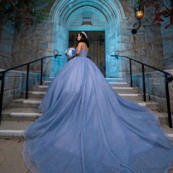 Sleeveless Vestidos De 15 Anos Sky Blue Quince Dress Instagram Gowns