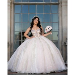 Sleeveless White Quinceanera Dress 2024 Vestidos De 15 Anos With Bow