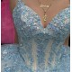 Spaghetti Strap Blue On Nude Quince Dresses V Neck 15 Dress Ball Gown