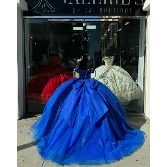 Spaghetti Strap Blue Quinceanera Dresses Ball Gown Sweetheart 15 Dress