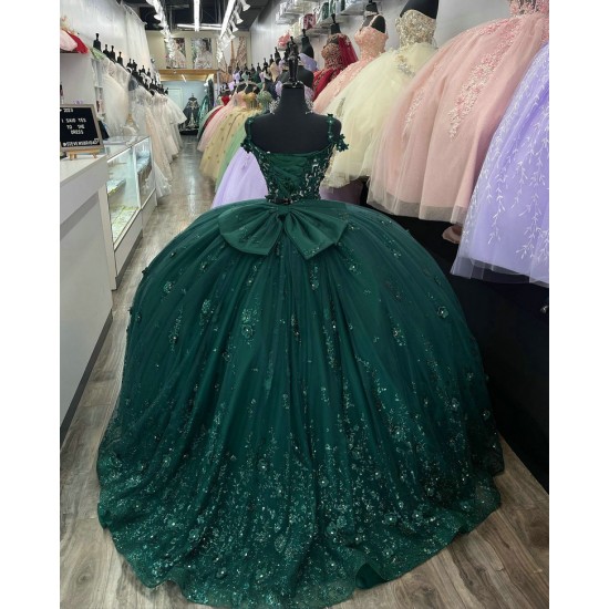 Spaghetti Strap Green Quince Dresses Sweetheart Neck 15 Dress