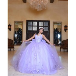 Spaghetti Strap Lilac Quinceanera Dress V Neck 15 Dresses